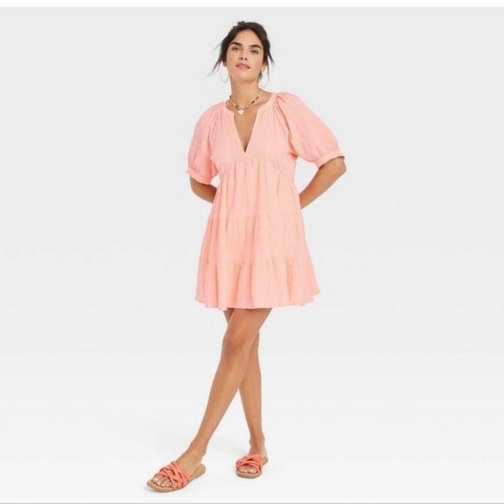 🍑Peach Short Sleeve Dress 🍑